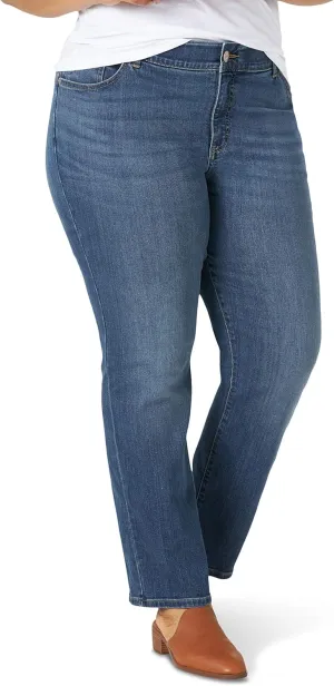 Lee womens Plus Size Ultra Lux Comfort With Flex Motion Straight Leg Jean