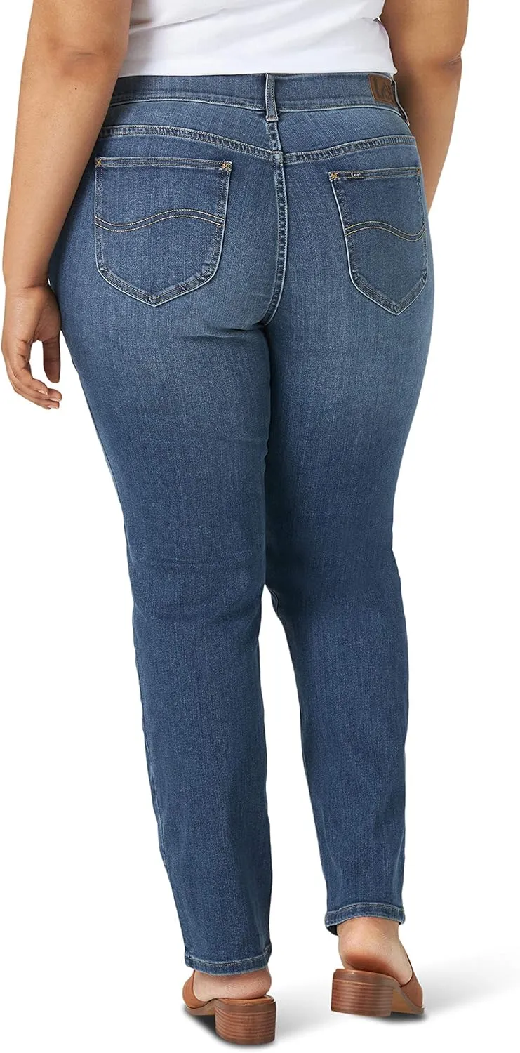Lee womens Plus Size Ultra Lux Comfort With Flex Motion Straight Leg Jean