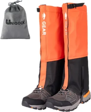 Leg Gaiters Waterproof Snow Boot Gaiters for Snowshoeing, Hiking, Hunting, Running, Motorcycle Anti-Tear Oxford Fabric, TPU Instep Belt Metal Shoelace Hook for Outdoor