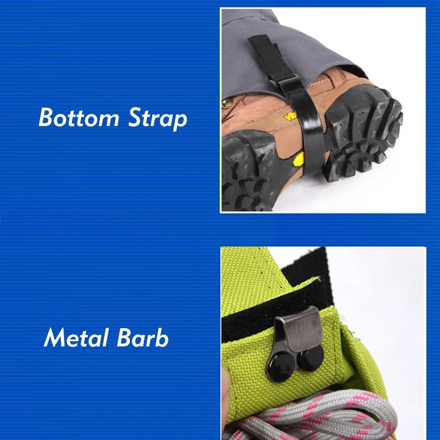 Leg Gaiters,Outdoor Gaiters,Adjustable Size Gaiters,Gaiters for Hiking,Walking,Breathable Gaiters for Men and Women(1 Pair)