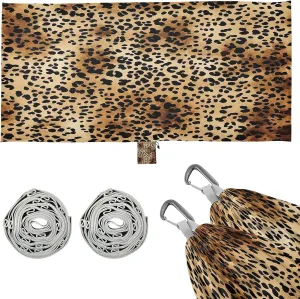 Leopard Print Camping Hammock, 330 lbs with 2 Tree Straps, Carry Bag, Single Portable Hammock for Outdoor/Indoor, Hiking, Beach, Backpacking, Travel