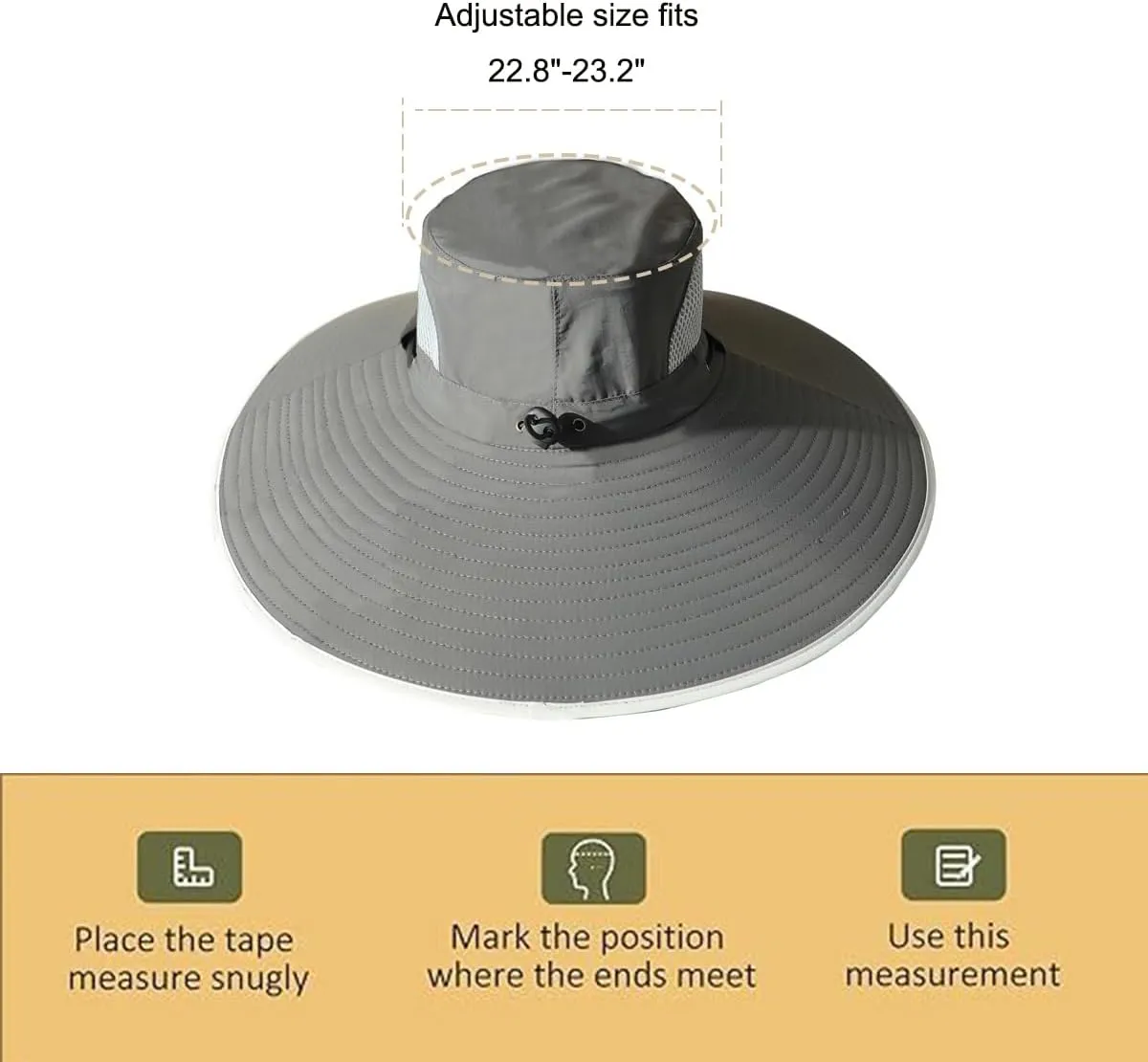 Leotruny Men Wide Brim Sun Hats UPF50  Waterproof Breathable Bucket Hat for Fishing, Hiking, Camping