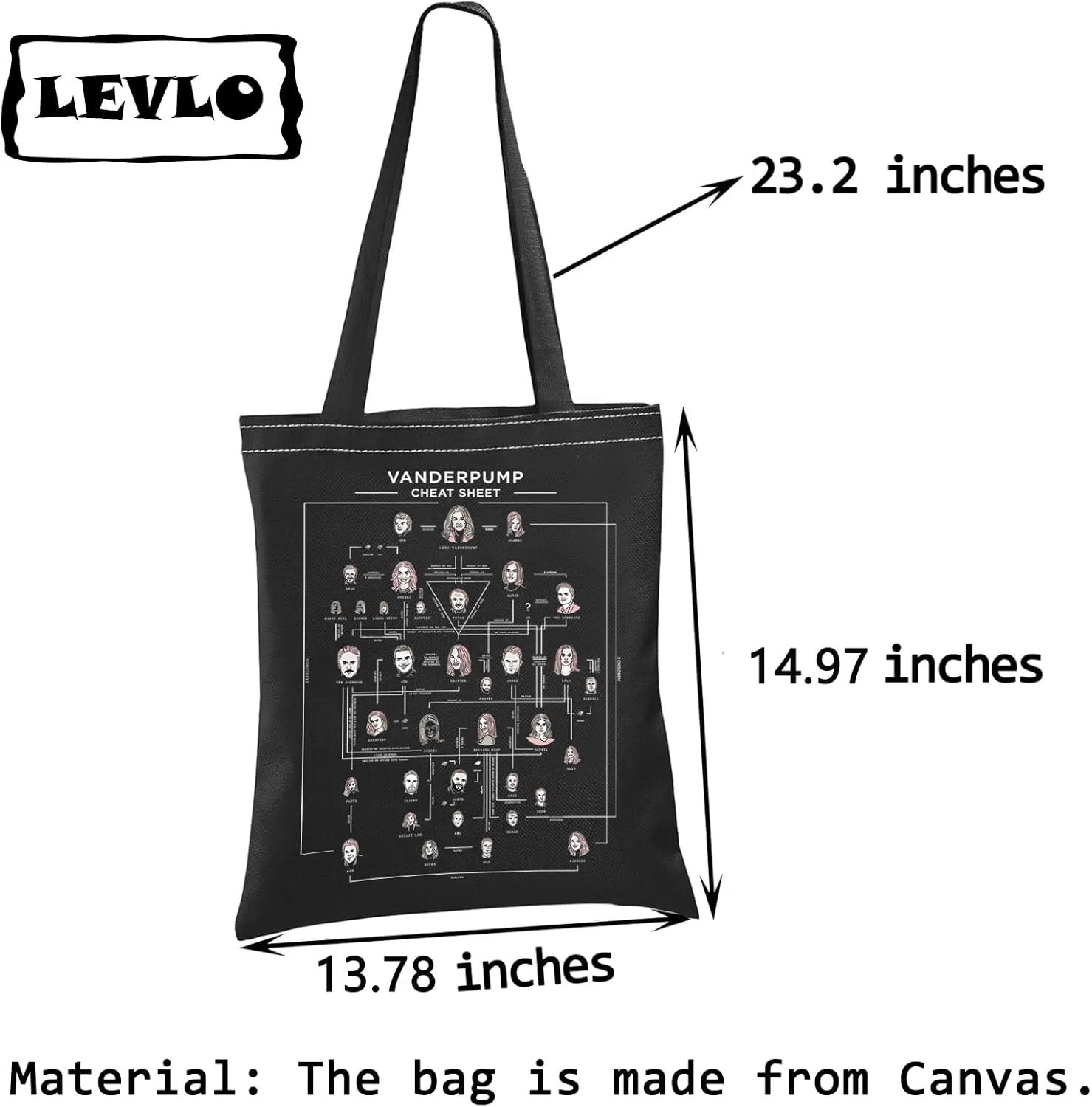 LEVLO Funny Vanderpump Fans Gift Vanderpump Chat Sheet Shopping Bag TV Lover Waterproof Travel Bag