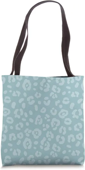 Light Teal - Chic Elegant Leopard Animal Print Pattern Tote Bag