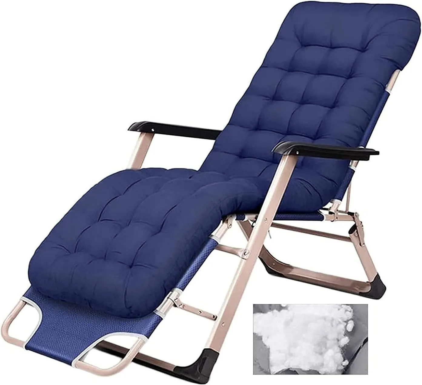 Lightweight and Durable Folding Chair Adjustable Rocking Chair Zero Gravity Lounge Chair with Cotton Mat Waterproof Breathable Recliners for Outdoor Camping, Hiking