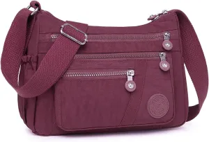 Lightweight Crossbody Bag for Women Shoulder Bag Stylish Nylon Messenger Purse Tote Bag Organizer for Travel