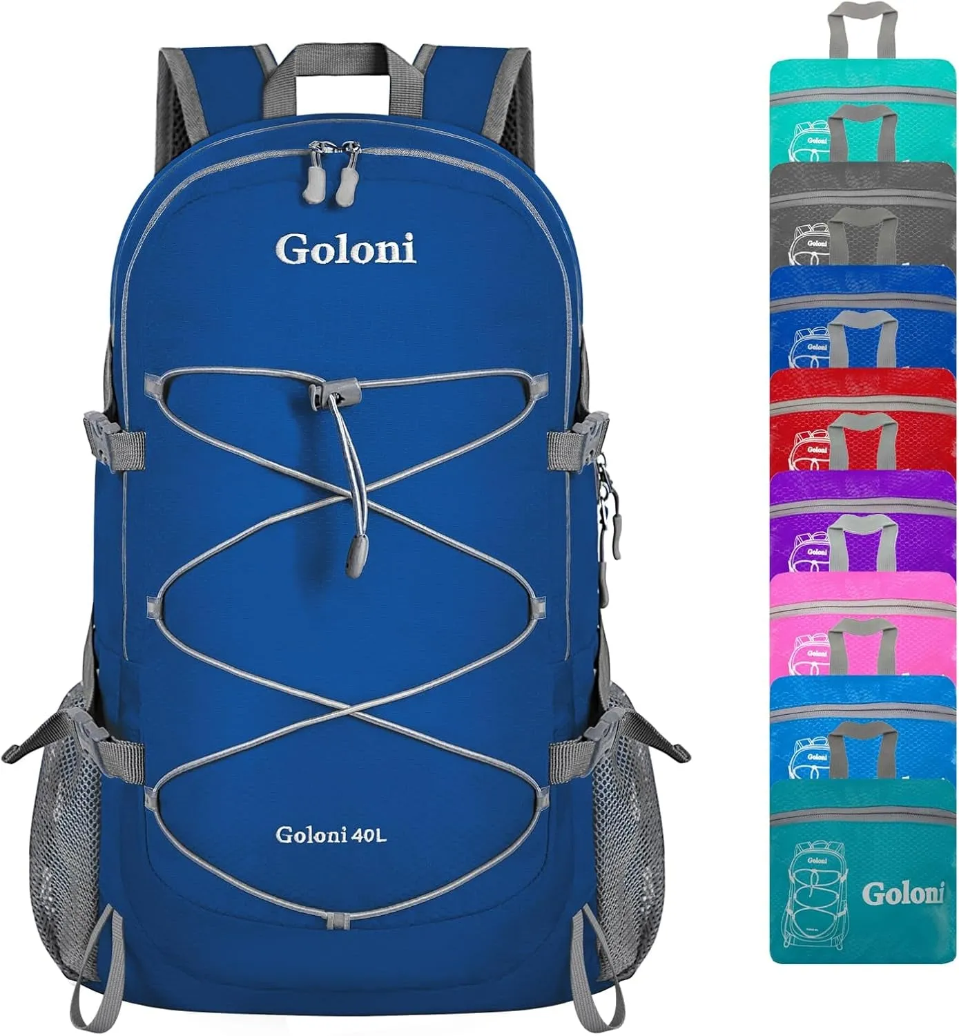 Lightweight Hiking Backpack Bag - 40L Traveling Camping Backpack Outdoor Day Pack with Reflective Webbing and Waterproof Pocket