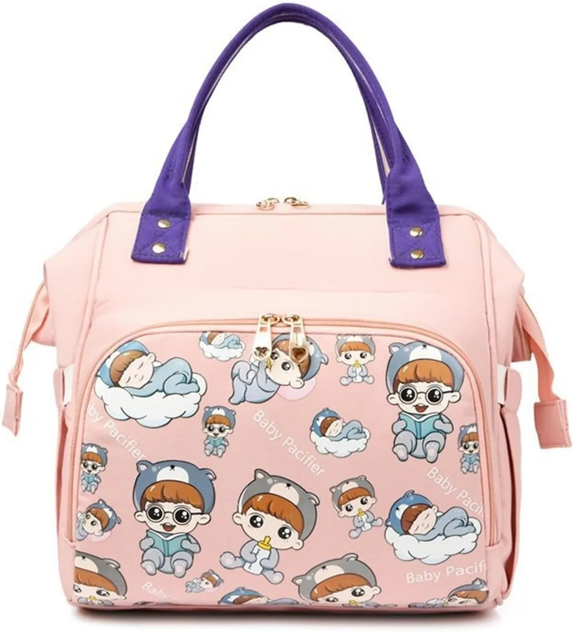 Lightweight Little Mommy Bag, Shoulder Crossbody Baby Mom Bag, Large Capacity(Pink)