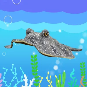 lilizzhoumax Simulation Stingray Plush Toy,Realistic Fish Stuffed Animal Toys,Super Soft Realistic Sea Dolls Plush,Gift Collection Decorations for Kids Birthday Christmas Gray 19inch Long