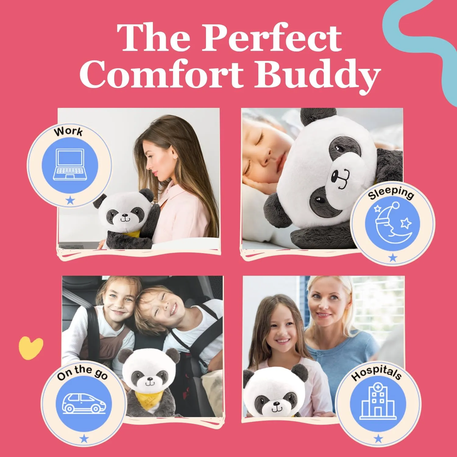 Lilly's Love Weighted Stuffed Animal, 5lb | Sensory Plush for Kids & Adults | Machine Washable Plushie w/Removable Inner | Calming Weighted Stuffed Animal for Anxiety, Pete The Panda
