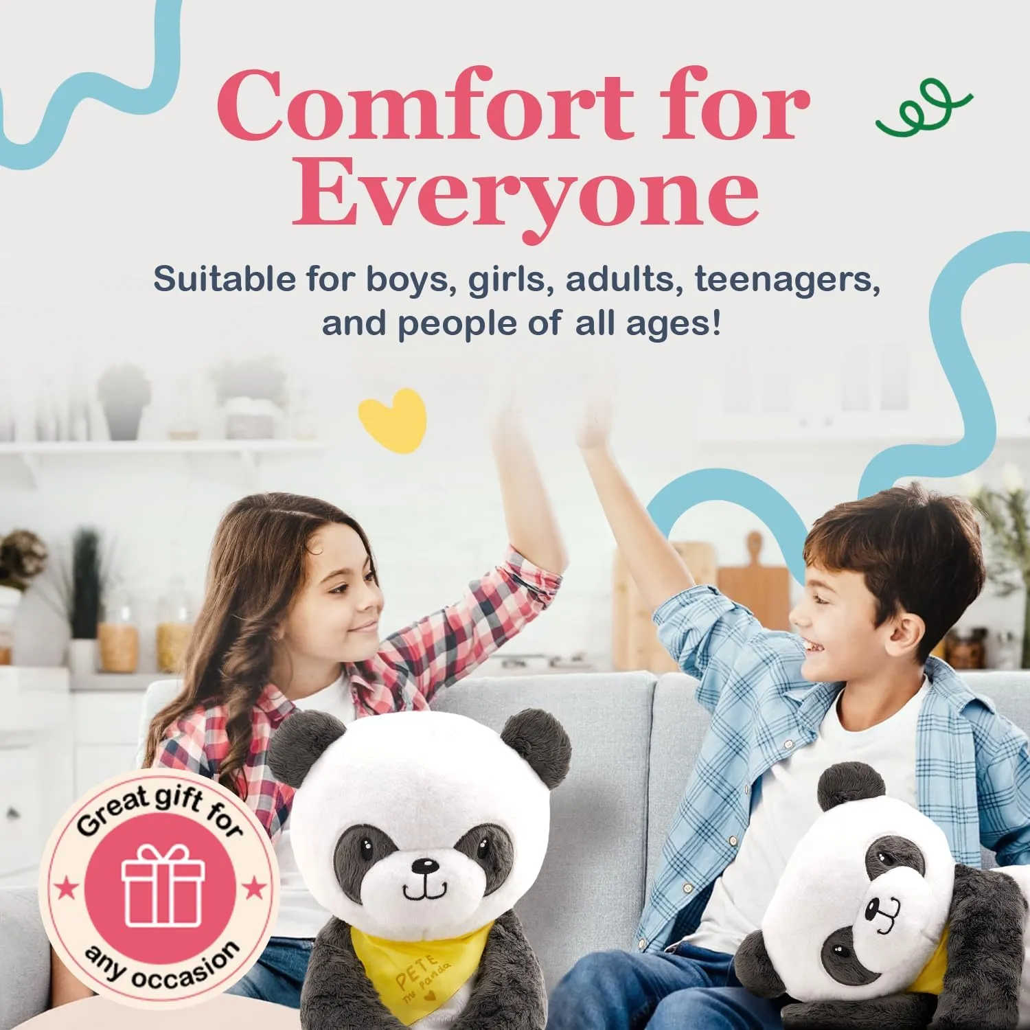 Lilly's Love Weighted Stuffed Animal, 5lb | Sensory Plush for Kids & Adults | Machine Washable Plushie w/Removable Inner | Calming Weighted Stuffed Animal for Anxiety, Pete The Panda