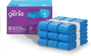 Litter Genie Refill Bags | Stand Alone Genuine Film 9 pk | Compatible with Litter Genie Standard and Jumbo Refills | Ultimate Odor Control Cat Litter Bags | Up to 18 Months of Supply for one cat
