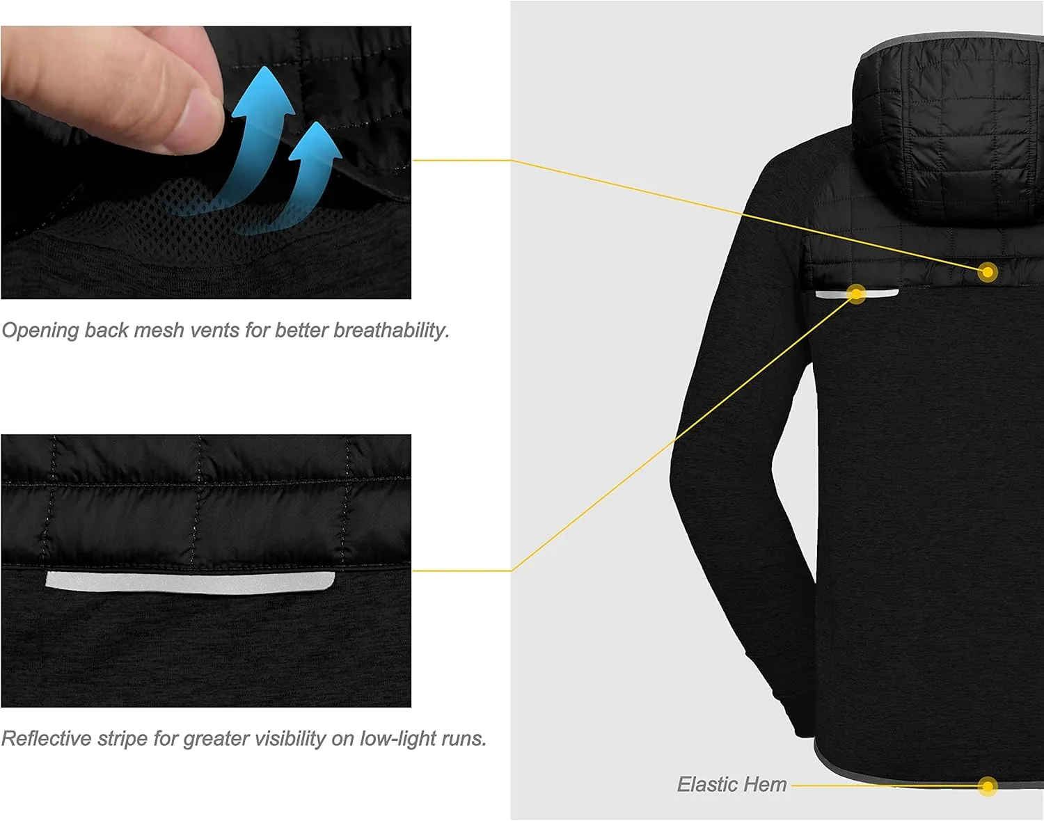 Little Donkey Andy Men's Lightweight Running Jackets Full Zip Hooded Sports Jacket for Winter Hiking Golf Casual