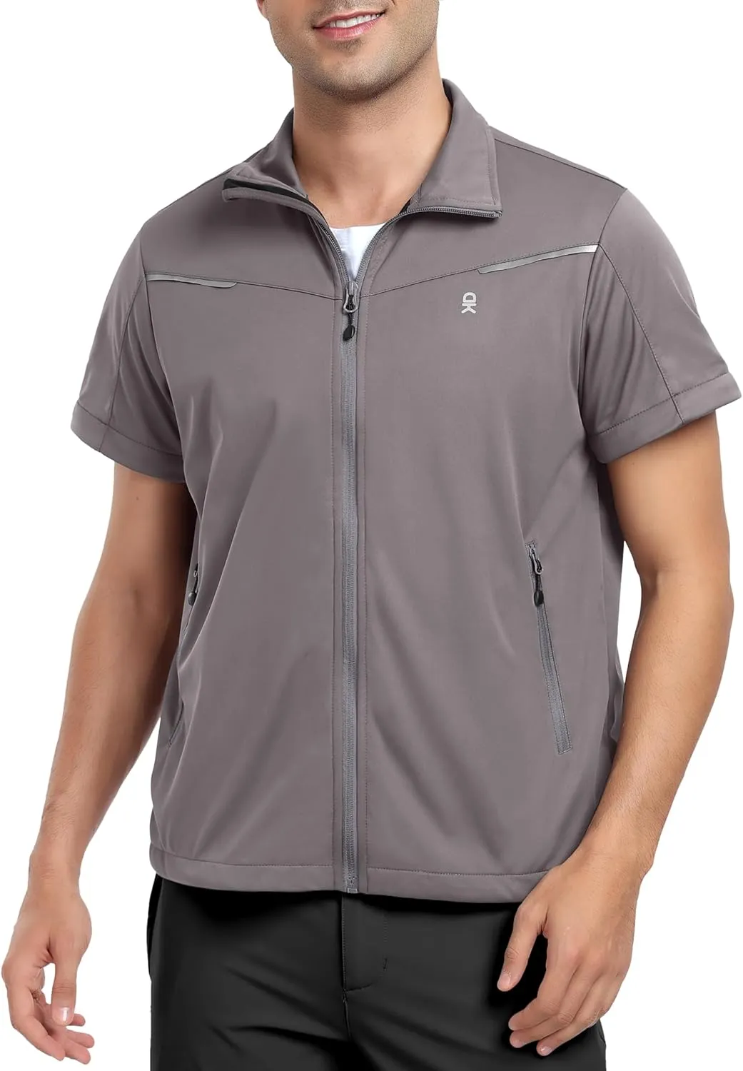 Little Donkey Andy Men's Lightweight Softshell Jackets Waterproof Removable Sleeve for Golf Hiking Cycling Running
