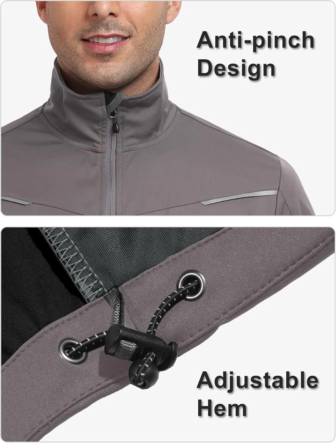 Little Donkey Andy Men's Lightweight Softshell Jackets Waterproof Removable Sleeve for Golf Hiking Cycling Running