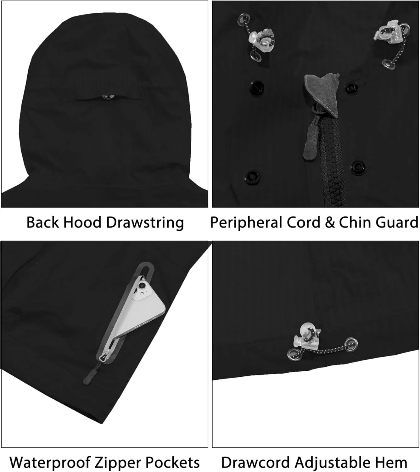 Little Donkey Andy Women's Waterproof Rain Jacket Lightweight Raincoat, Hooded Sun Protection Windbreaker for Outdoor Golf