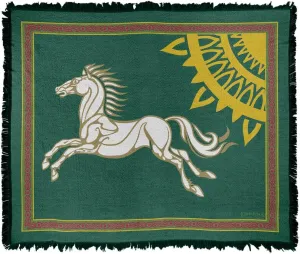 LOGOVISION The Lord of The Rings Blanket, 50"x60" Rohan Banner Woven Tapestry Cotton Blend Fringed Throw Blanket