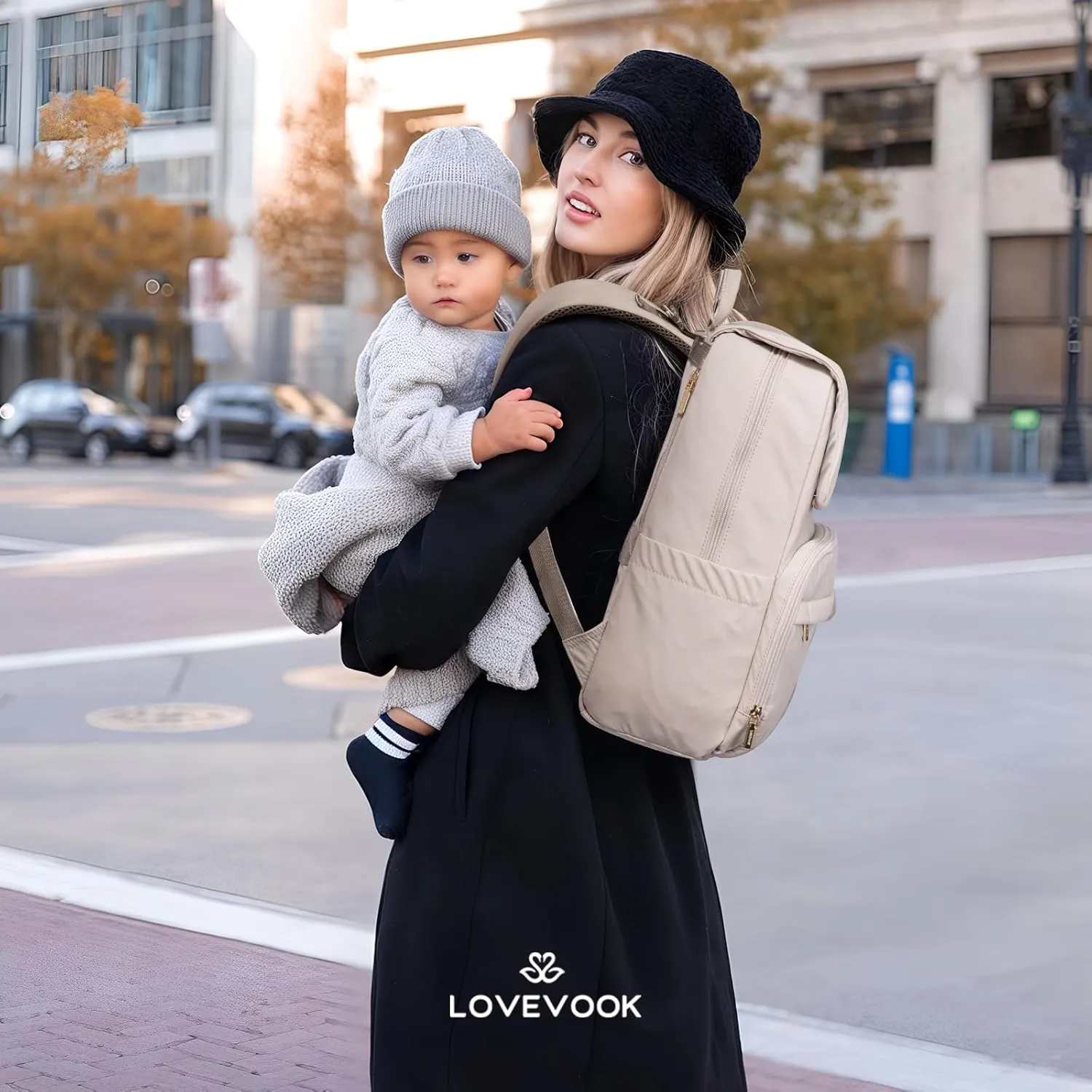 LOVEVOOK Diaper Bag Backpack, Baby Travel Bags for Boys & Girl, Toddler Diaper Bag with Changing Station & Pacifier Case, Pañaleras Para Bebe Niña & Niño - Newborn Essentials Must Haves Mom