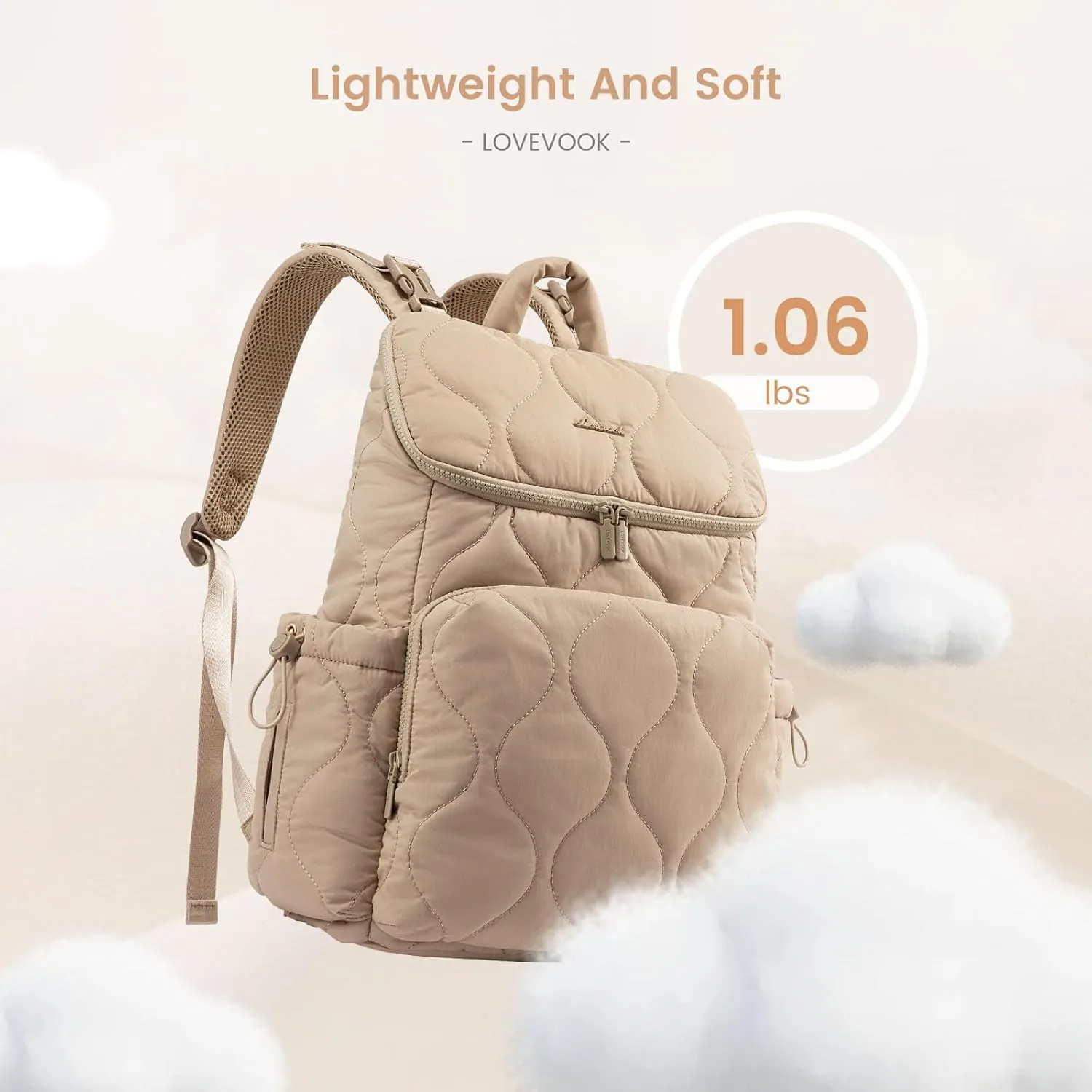 LOVEVOOK Diaper Bag Backpack,Lightweight Baby Diaper Bag for Moms Dads,Baby Bag for Boys Girls with Insulated Pockets, Changing Pad, Stroller Straps and Pacifier Case,Khaki