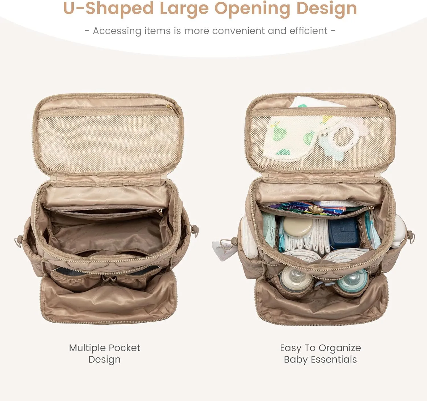 LOVEVOOK Diaper Bag Backpack,Lightweight Baby Diaper Bag for Moms Dads,Baby Bag for Boys Girls with Insulated Pockets, Changing Pad, Stroller Straps and Pacifier Case,Khaki