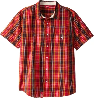 LRG Men's Rc Ss Plaid Woven Big and Tall