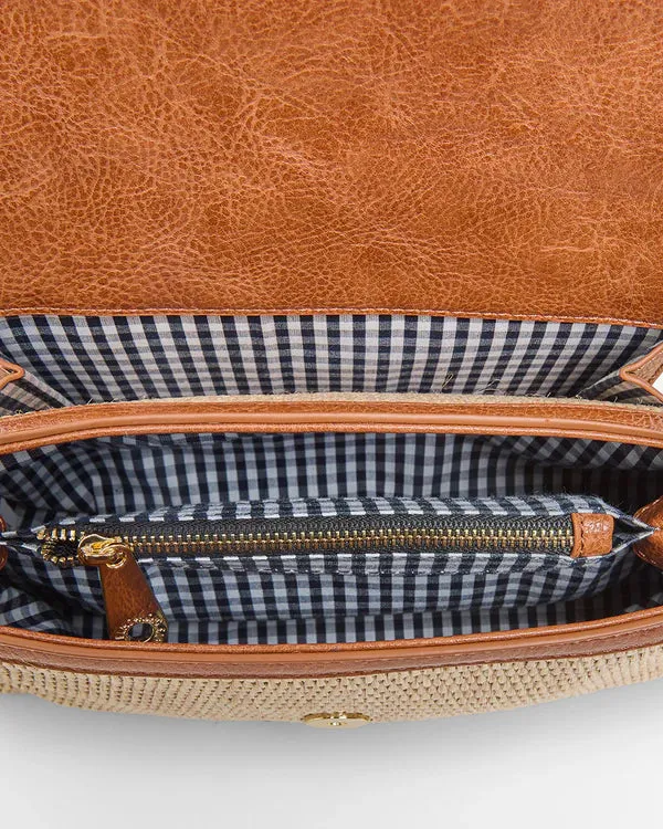LUGANO CROSSBODY BAG | Tan Weave