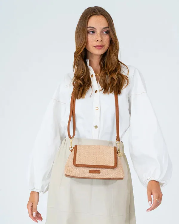 LUGANO CROSSBODY BAG | Tan Weave