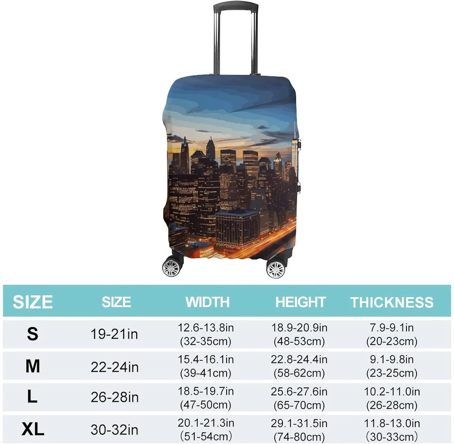 Luggage Cover for Travel, New York City Scenery Fashion Luggage Covers, Washable Stretch Suitcases Protector Fits 19-32 Inch Luggage XL