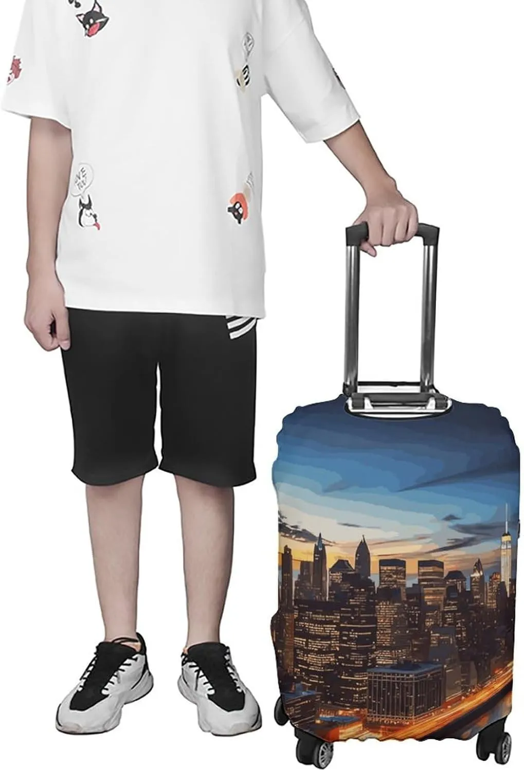 Luggage Cover for Travel, New York City Scenery Fashion Luggage Covers, Washable Stretch Suitcases Protector Fits 19-32 Inch Luggage XL