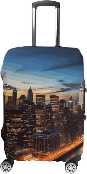 Luggage Cover for Travel, New York City Scenery Fashion Luggage Covers, Washable Stretch Suitcases Protector Fits 19-32 Inch Luggage XL