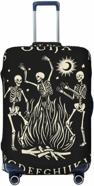 Luggage Cover For Travel Spirit Board Ouija Skeletons Dancing Goth Halloween– High Elasticity Ideal For Travel 20-28 Inch.