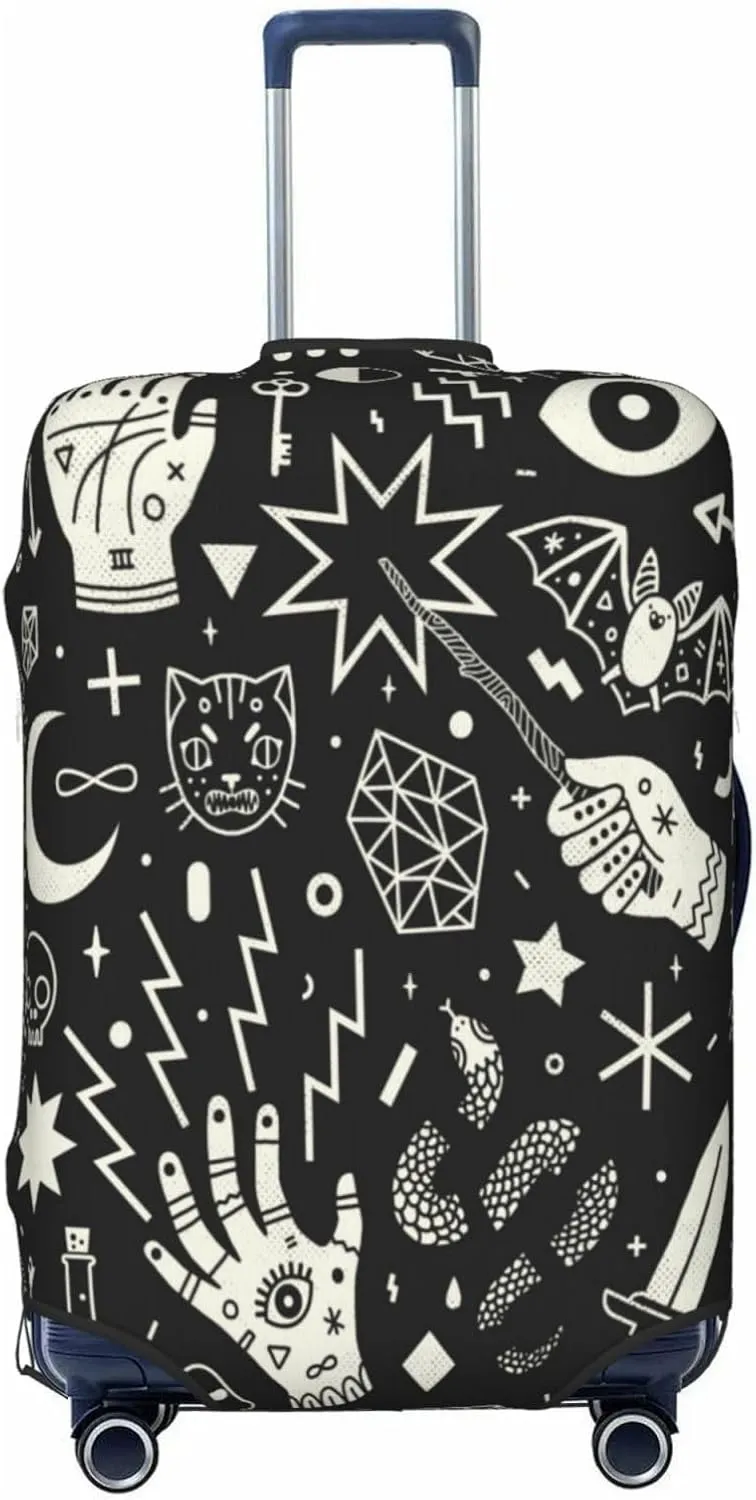 Luggage Cover For Travel Wiccan Pentacle Pagan Witch–dustproof Ideal For Travel 20-28 Inch.