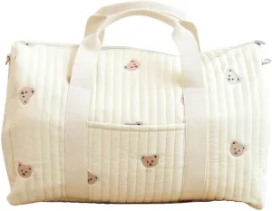 Lushandy Large Diaper Bag Tote, Cute Diaper Bag Puffer Travel Diaper Bag with Long Stap Hospital Bag Maternity Bag Nurse Bag