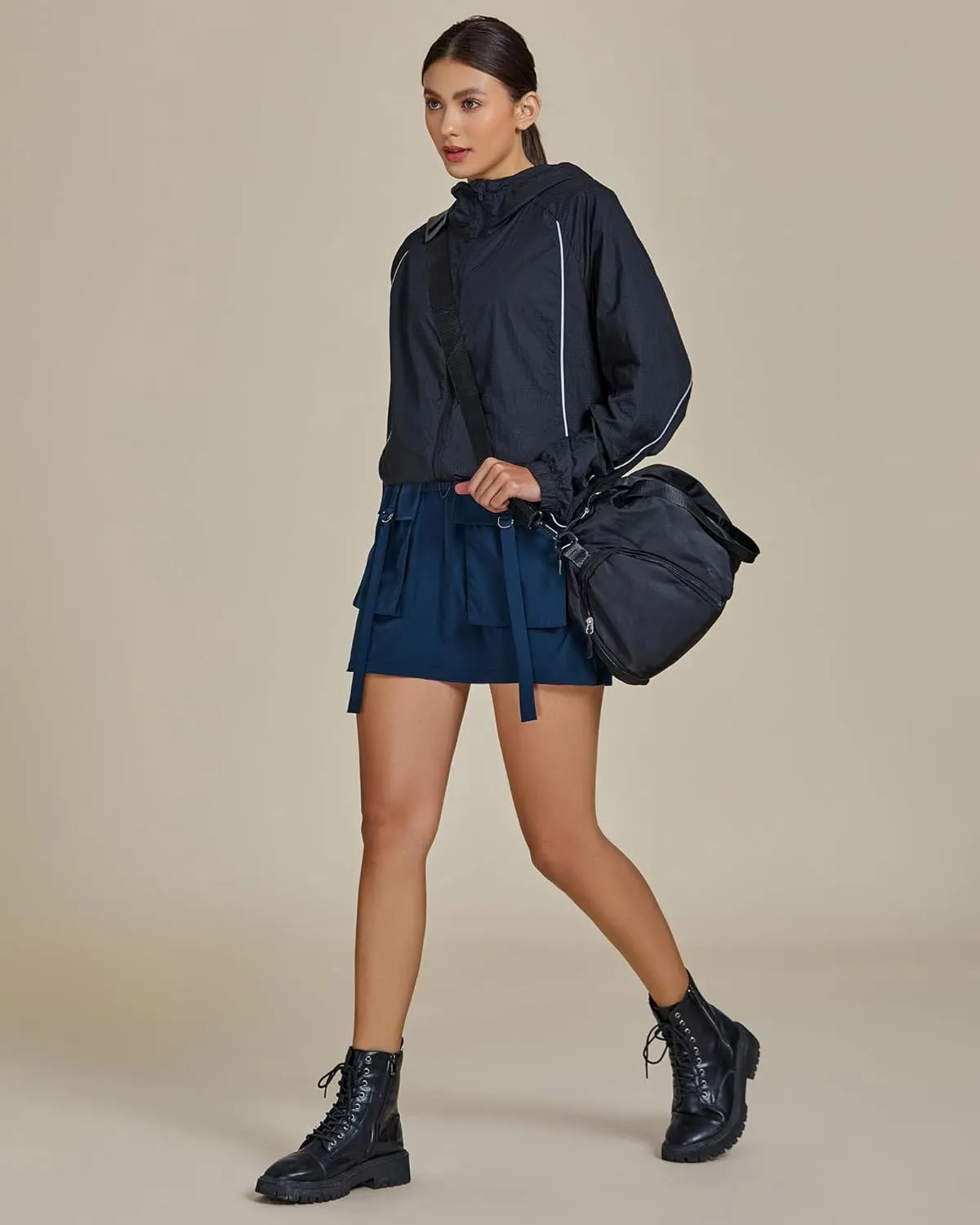 luvamia Skorts for Woman High Waisted Cargo Pocket Elastic Waist Fast Dry Casual Hiking Tennis Sports Skirts with Shorts
