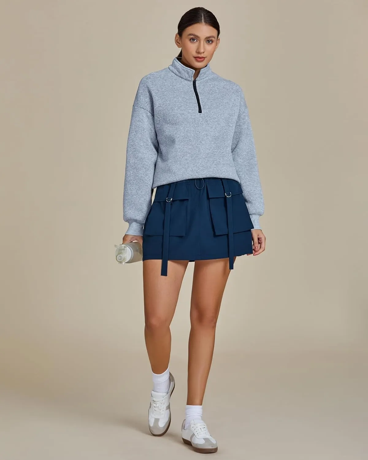 luvamia Skorts for Woman High Waisted Cargo Pocket Elastic Waist Fast Dry Casual Hiking Tennis Sports Skirts with Shorts