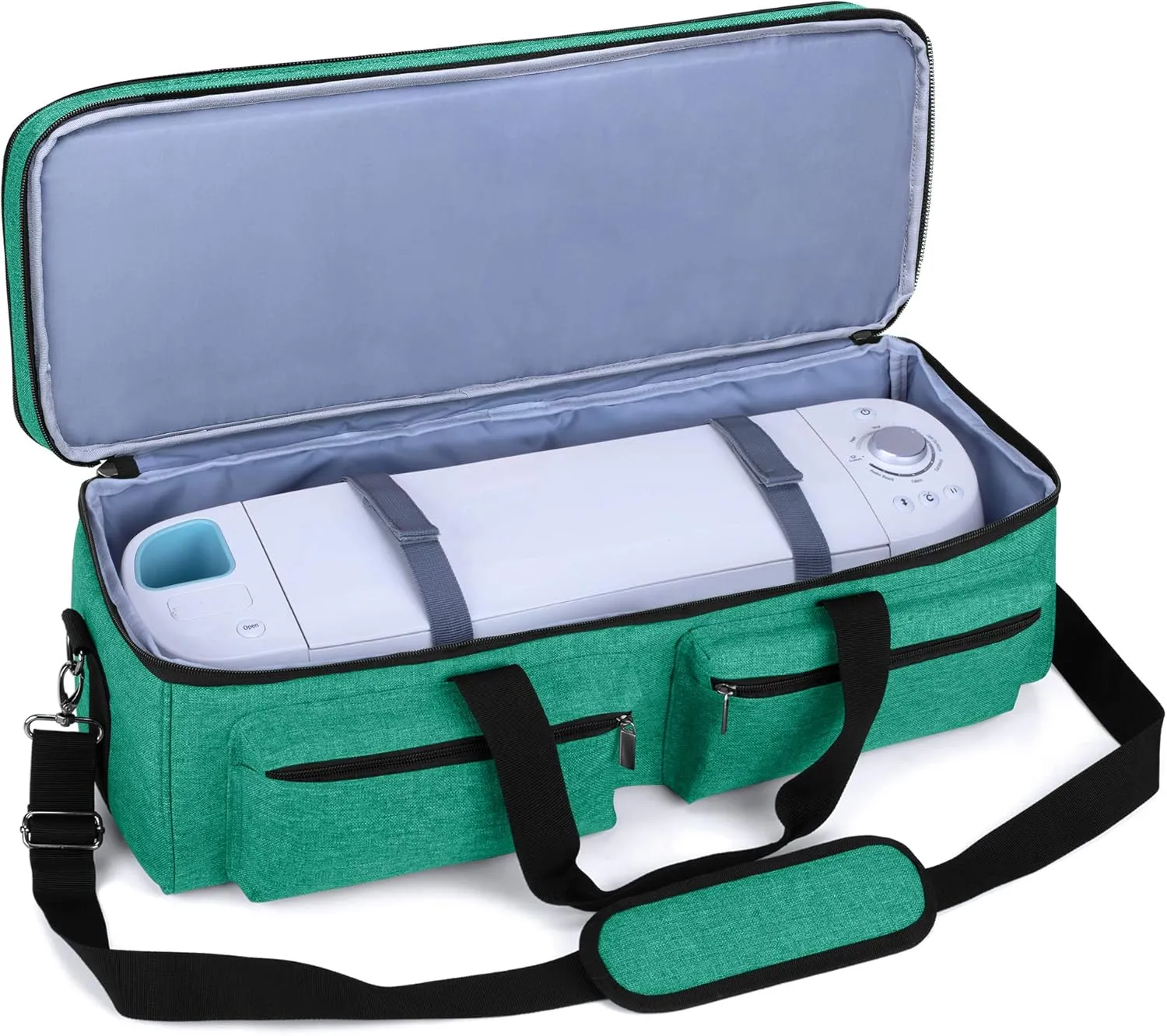 LUXJA Double-Layer Bag Compatible with Cricut Explore Air (Air2) and Maker, Carrying Bag Compatible with Cricut Die-Cut Machine and Supplies (Bag Only), Dark Green