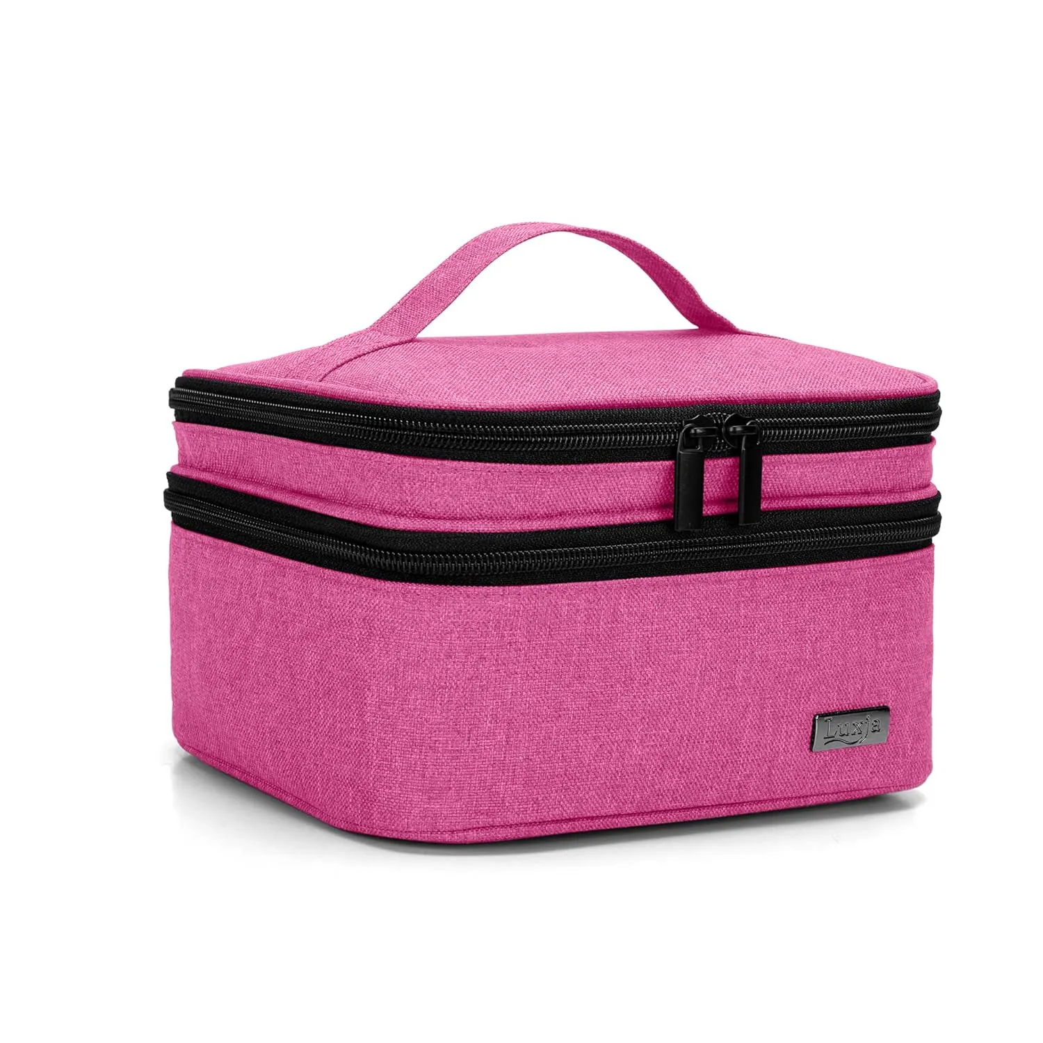 LUXJA Nail Polish Carrying Case - Holds 20 Bottles (15ml - 0.5 fl.oz), Portable Organizer Bag for Nail Polish and Manicure Set, Pink