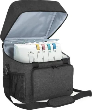 LUXJA Serger Case for Most Standard Overlock Machines, Serger Bag with Accessories Storage Pockets (Patented Design), Black