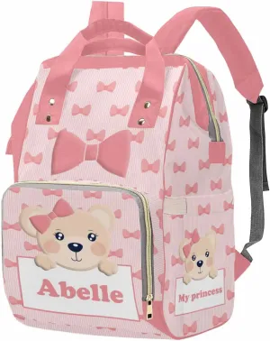M YESCUSTOM Baby Diaper Bag Custom Name Letter Personalized Butterfly Baby Bag Customized Mom Travel Backpack Pink