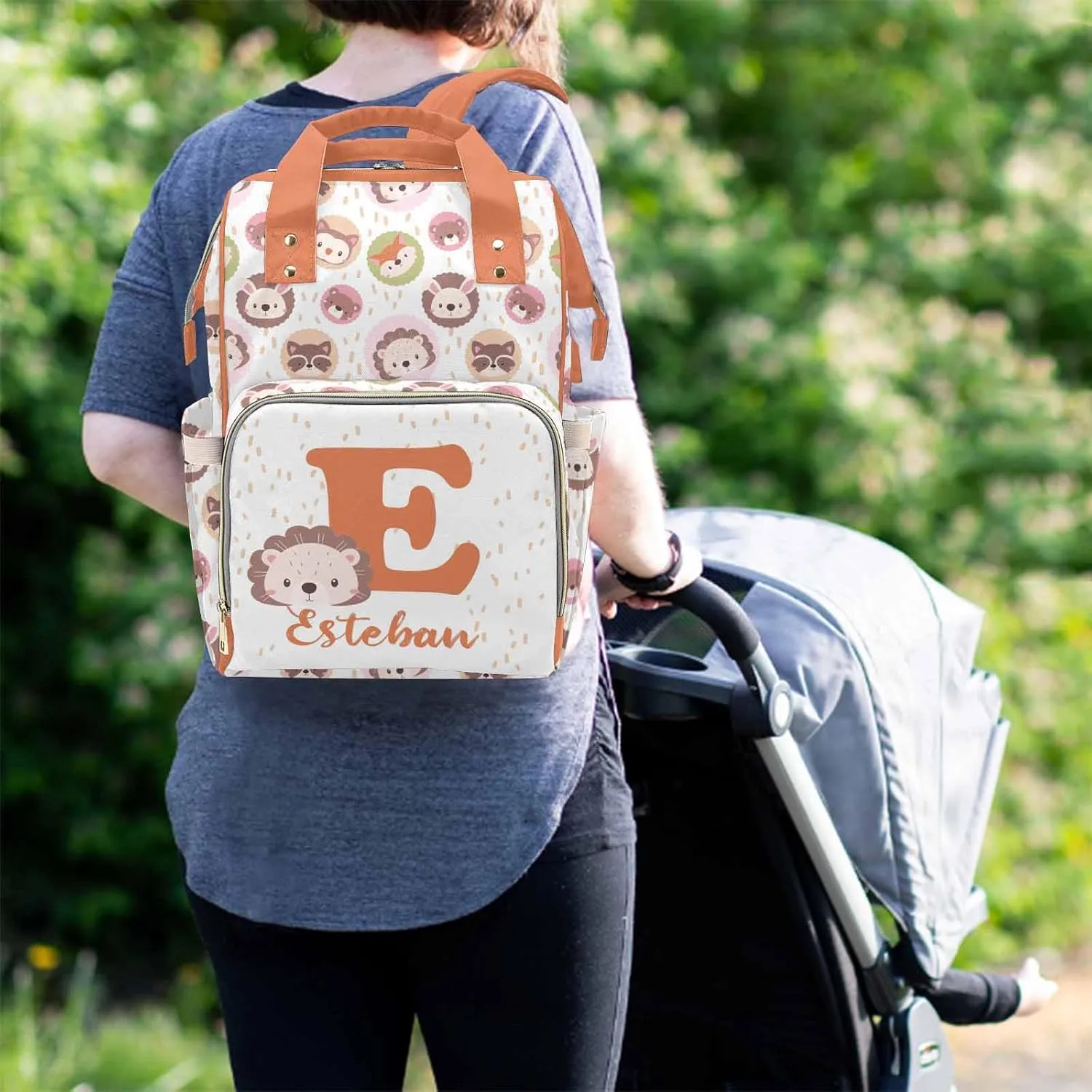 M YESCUSTOM Customized Diaper Backpack for Baby Girl Custom Cute Mommy Bags with Name Change Personalized Nursing Bag for New Baby Born Gift