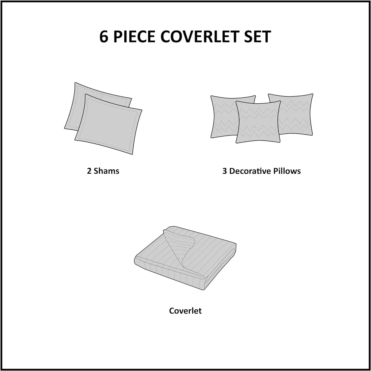 Madison Park Quilt Traditional Damask Design All Season, Lightweight Coverlet Bedspread Bedding Set, Matching Shams, Pillows, King/Cal King(104"x94"), Aubrey, Jacquard Paisley Black, 6 Piece