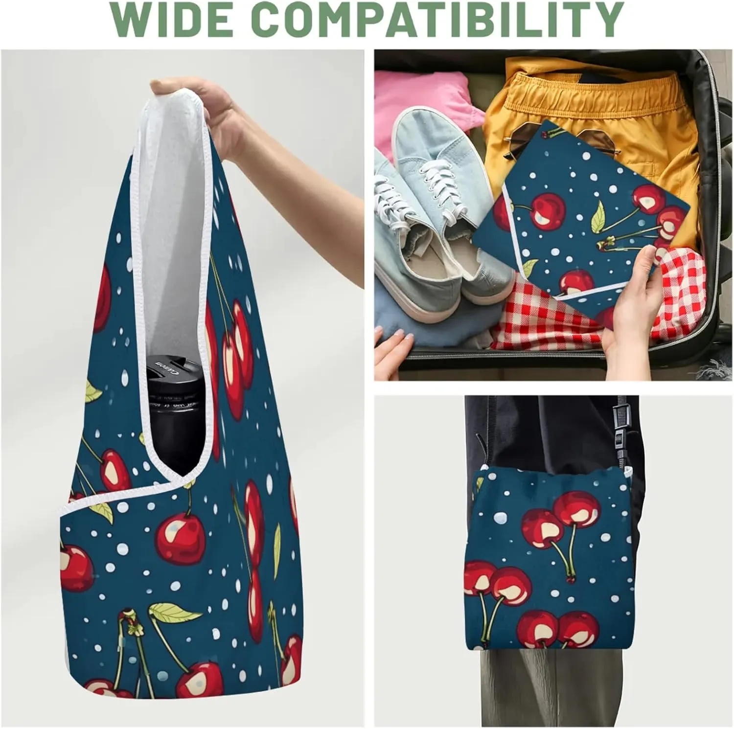 Magic Cosmetics Pouch Cherry Style Self-Adhesive Camera Cover Cloth Protective Foldable Makeup Bag for Lens Cat Makeup Bag 21.7x21.7
