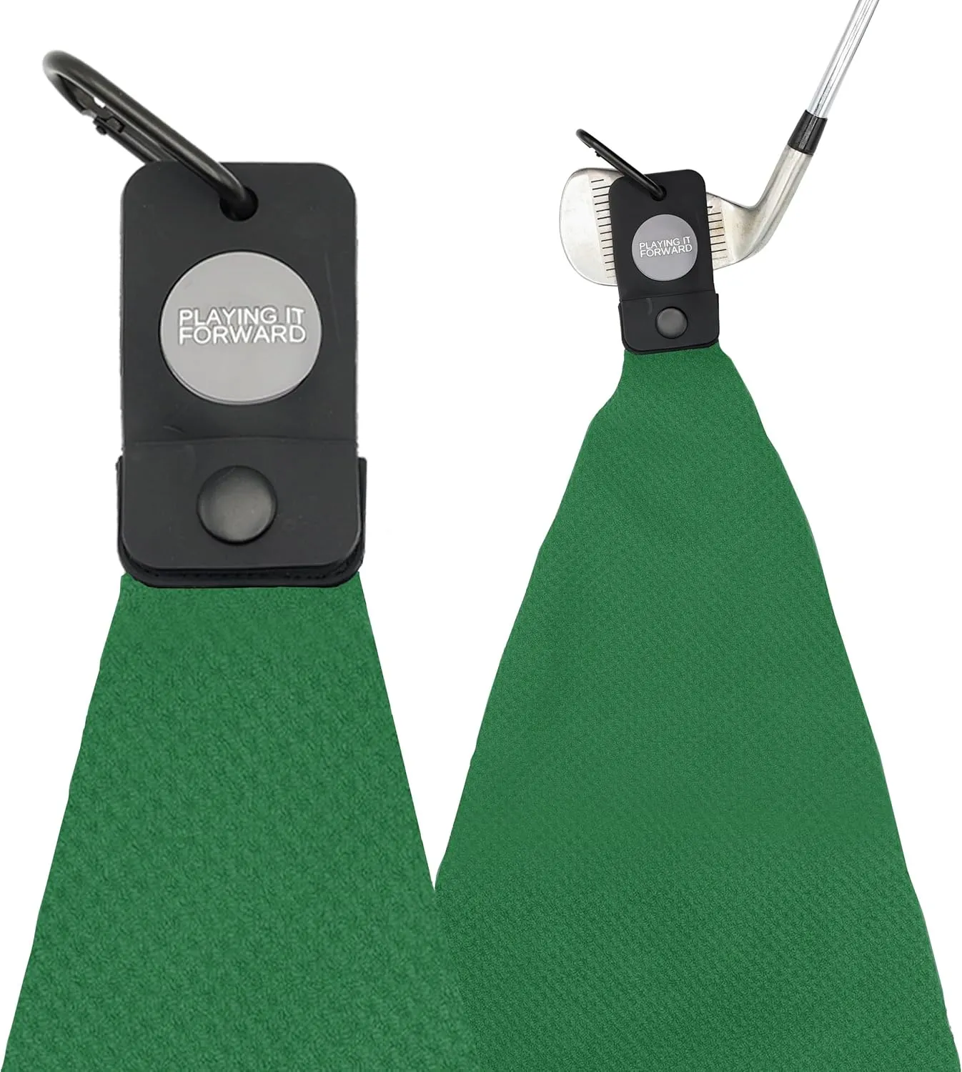 Magnetic Golf Towel with Clip - Waffle Weave Microfiber Towel with Industrial Strength Magnet for Golf Bag & Cart - Club Cleaner & Golfing Accessories Gifts for Mothers Day, Green