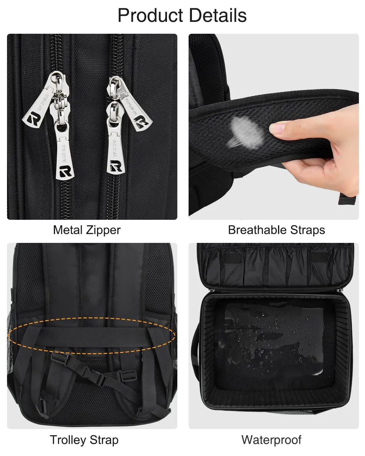 Makeup Backpack Makeup Artist Bag Professional Makeup Bag Extra Large Makeup Case Travel Train Case Storage Organizer Large Capacity Cosmetic Case with 4 Small Bag (Black, Large)