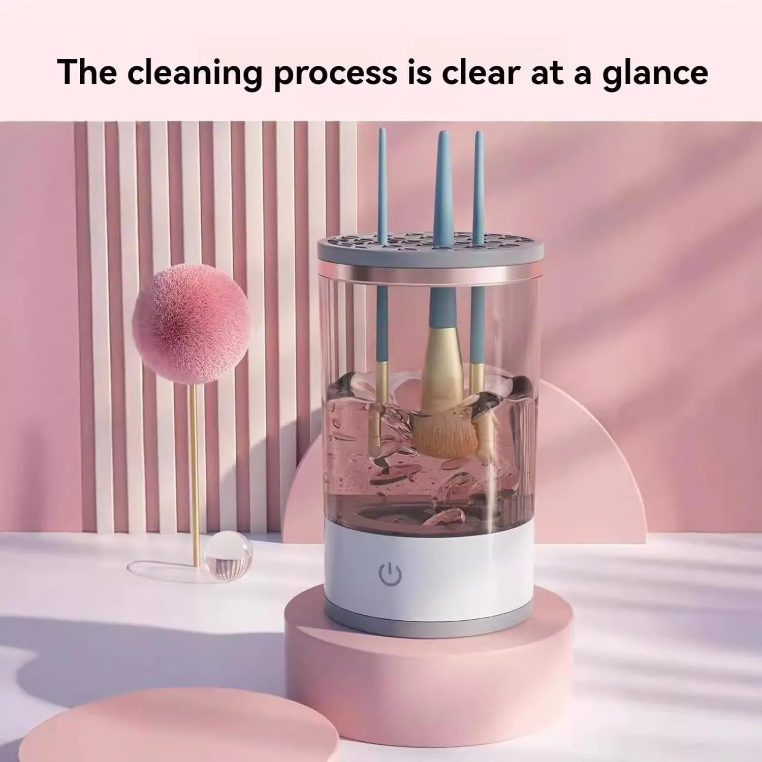 Makeup Brush Cleaner Machine, Beauty Swirl Cosmetic Brush Cleaner, Makeup Brush Cleaner And Dryer Machine, Automatic Electric Efficient Brush Cleaner Machine (A)
