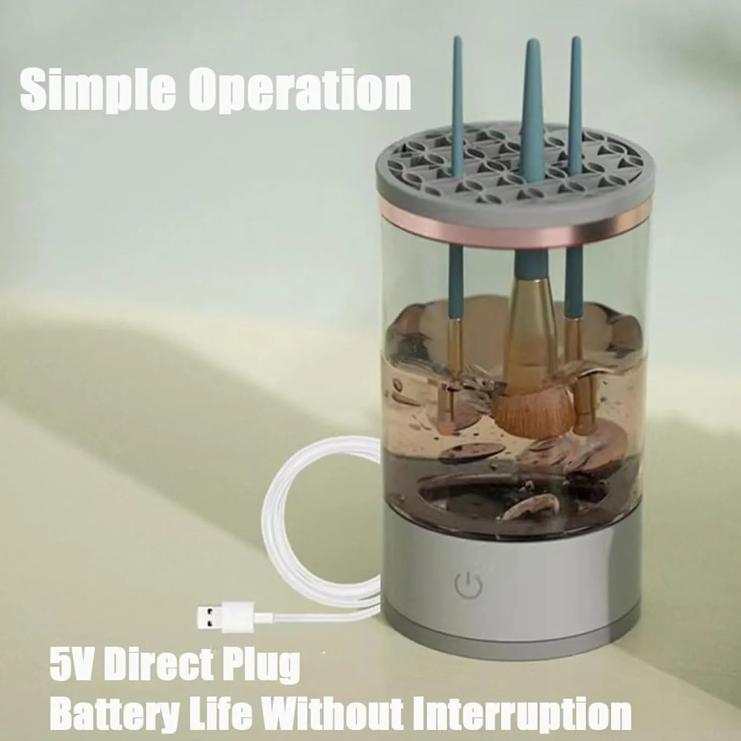 Makeup Brush Cleaner Machine, Beauty Swirl Cosmetic Brush Cleaner, Makeup Brush Cleaner And Dryer Machine, Automatic Electric Efficient Brush Cleaner Machine (A)