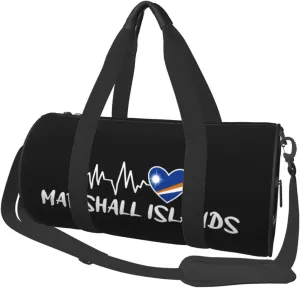 Marshall Islands Heartbeat Duffel Bag Gym Bag Travel Sports Tote Large Foldable Beach Swim Yoga3