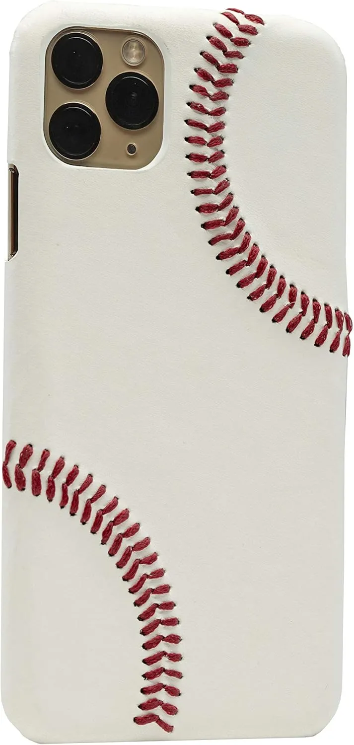 mcmadley Baseball Phone Case for iPhone 11 Pro - Made with Professional Baseball Leather and Raised Red Hand Stitching, Thin Case, Protective Grip, Authentic Leather Cover (iPhone 11 Pro)