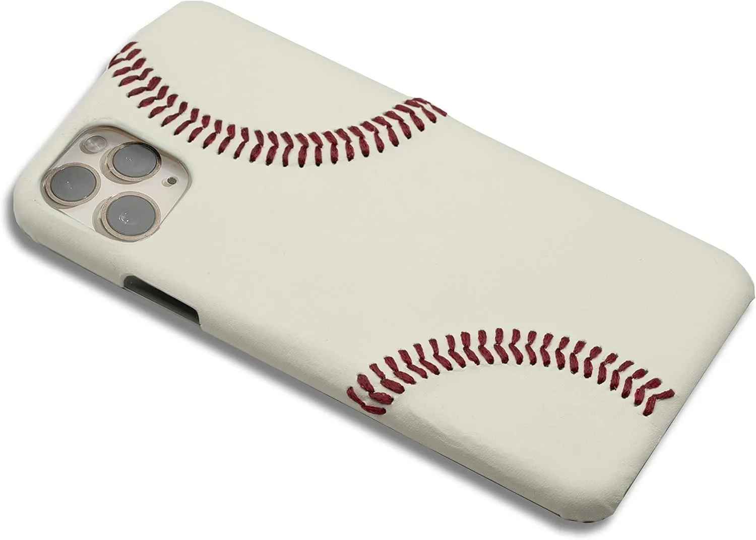 mcmadley Baseball Phone Case for iPhone 11 Pro - Made with Professional Baseball Leather and Raised Red Hand Stitching, Thin Case, Protective Grip, Authentic Leather Cover (iPhone 11 Pro)
