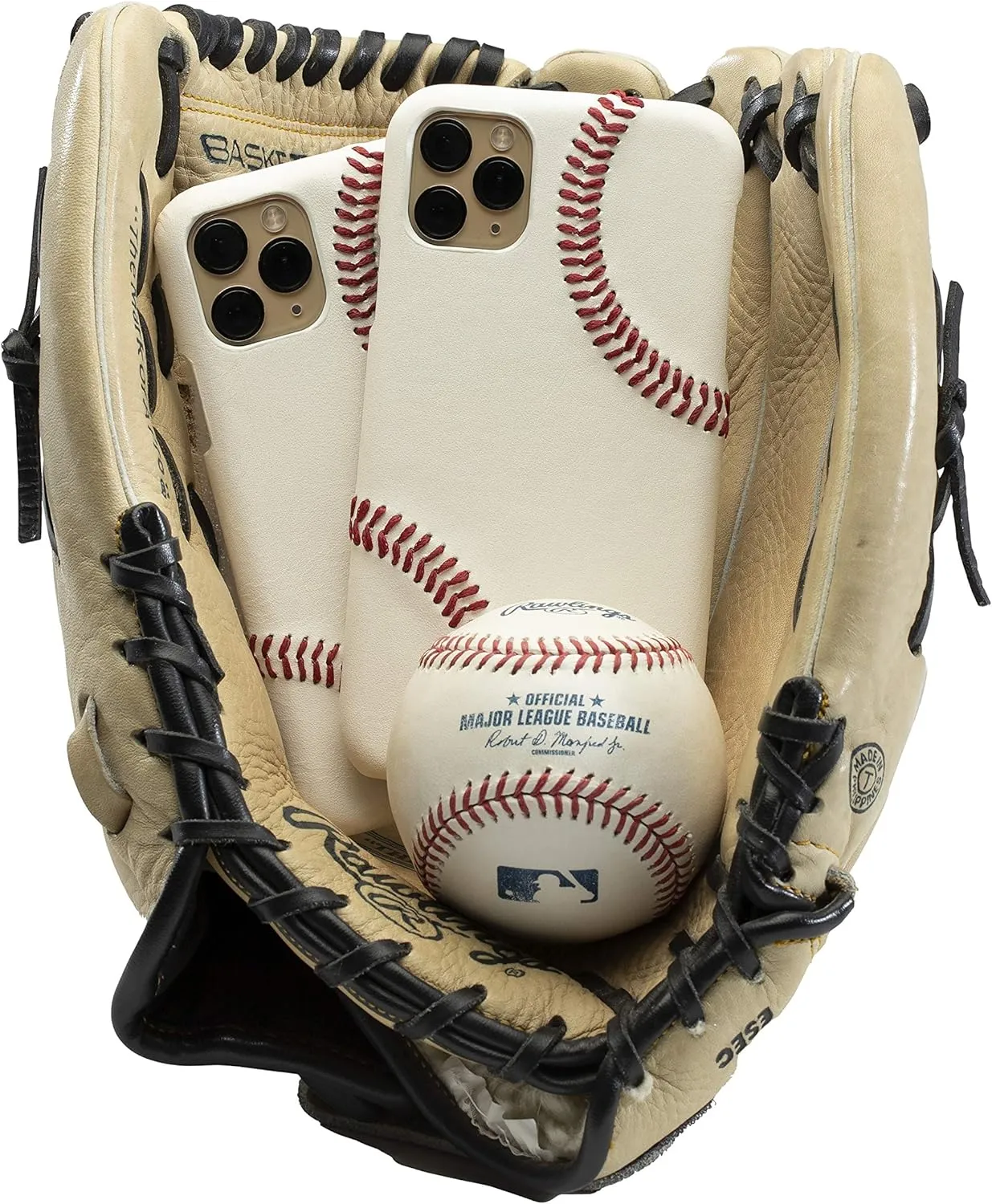 mcmadley Baseball Phone Case for iPhone 11 Pro - Made with Professional Baseball Leather and Raised Red Hand Stitching, Thin Case, Protective Grip, Authentic Leather Cover (iPhone 11 Pro)